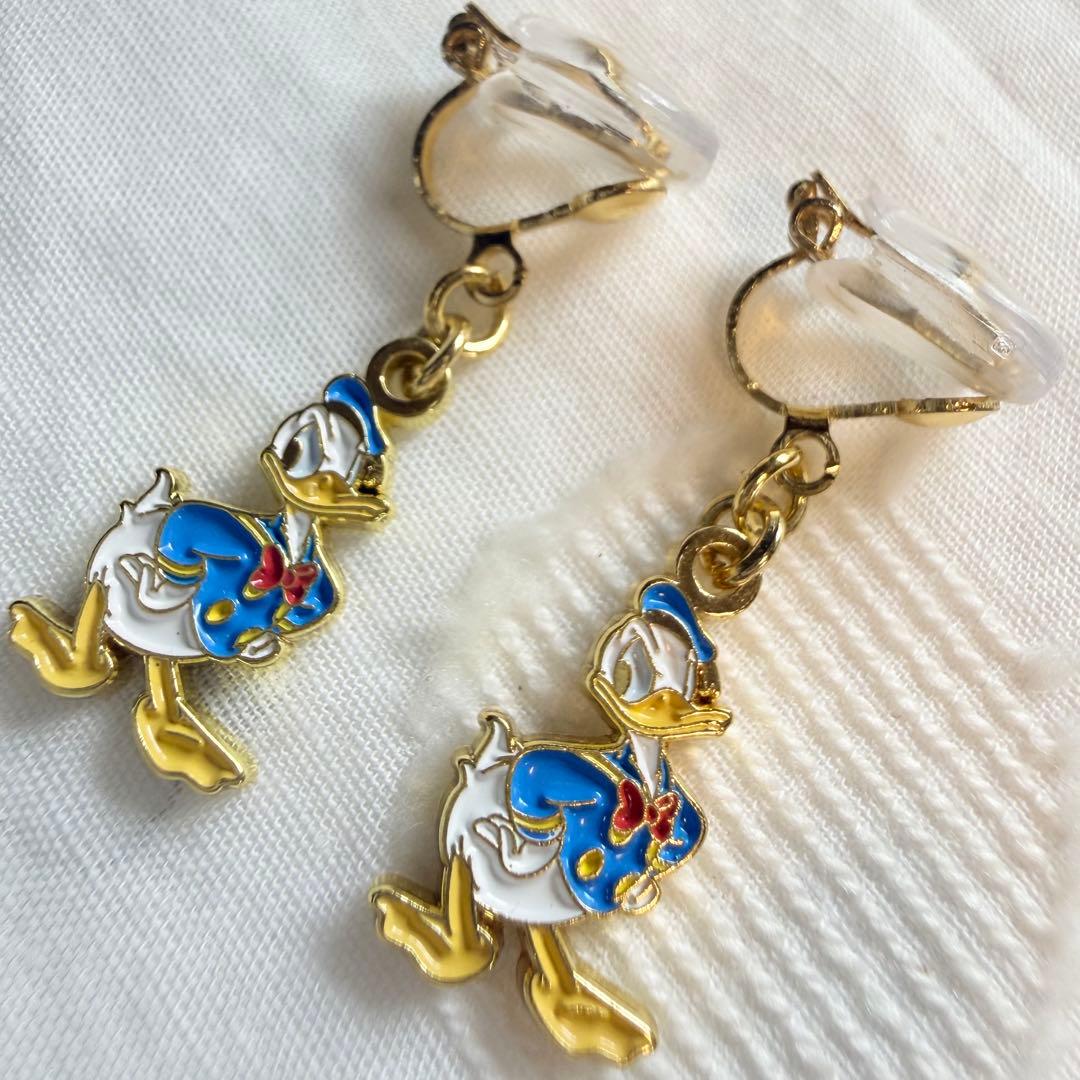 レトロ可愛い♡ ディズニー ドナルドダック イヤリング マスコット ゴールド色 — image 4