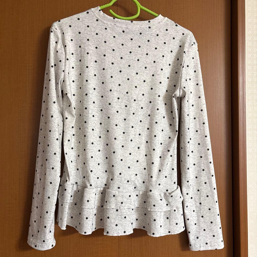 【最終価格】ドット柄 フリル 長袖 カットソー — image 2
