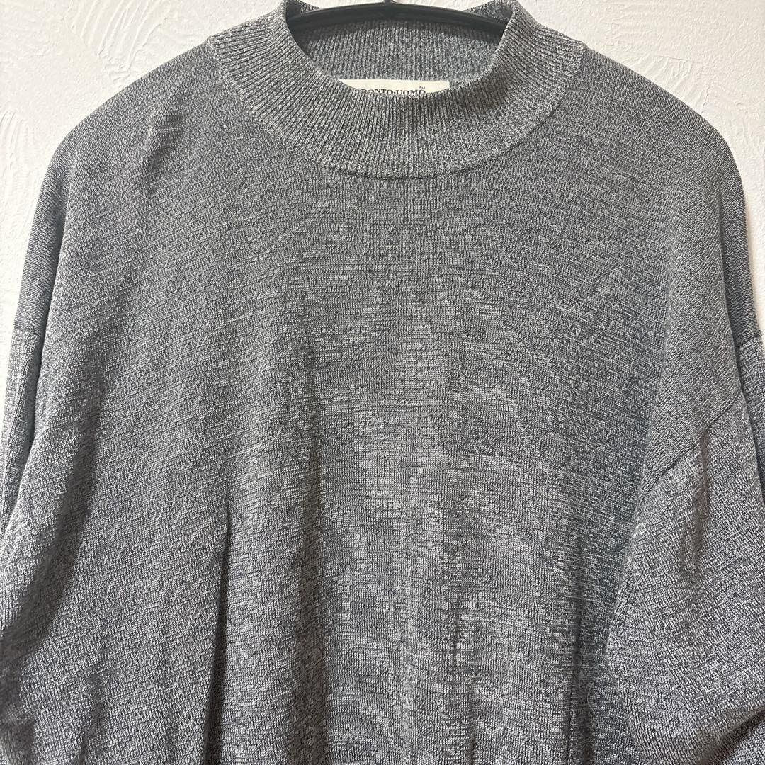 PRONTO UOMO ニット モックネック 無地 L/G 灰色 長袖 — image 2