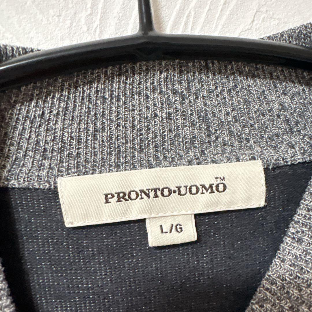 PRONTO UOMO ニット モックネック 無地 L/G 灰色 長袖 — image 3