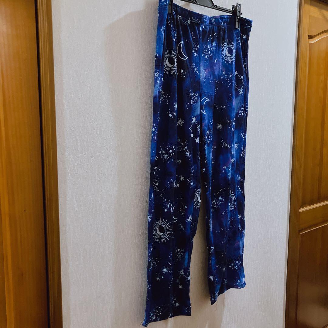 Barely Stitched 【L】宇宙柄 夜空 星 カジュアルパンツ 濃青 — image 2