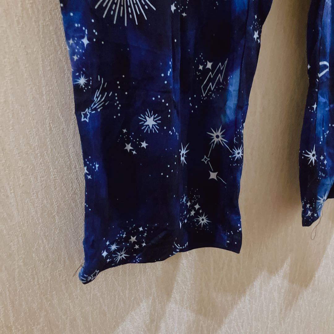 Barely Stitched 【L】宇宙柄 夜空 星 カジュアルパンツ 濃青 — image 4