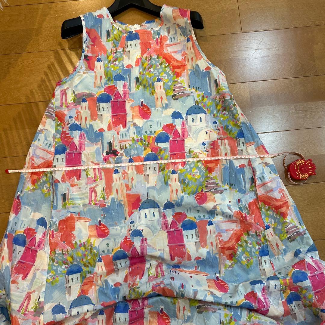 ノースリーブ ロングワンピース 街並み柄 — image 5