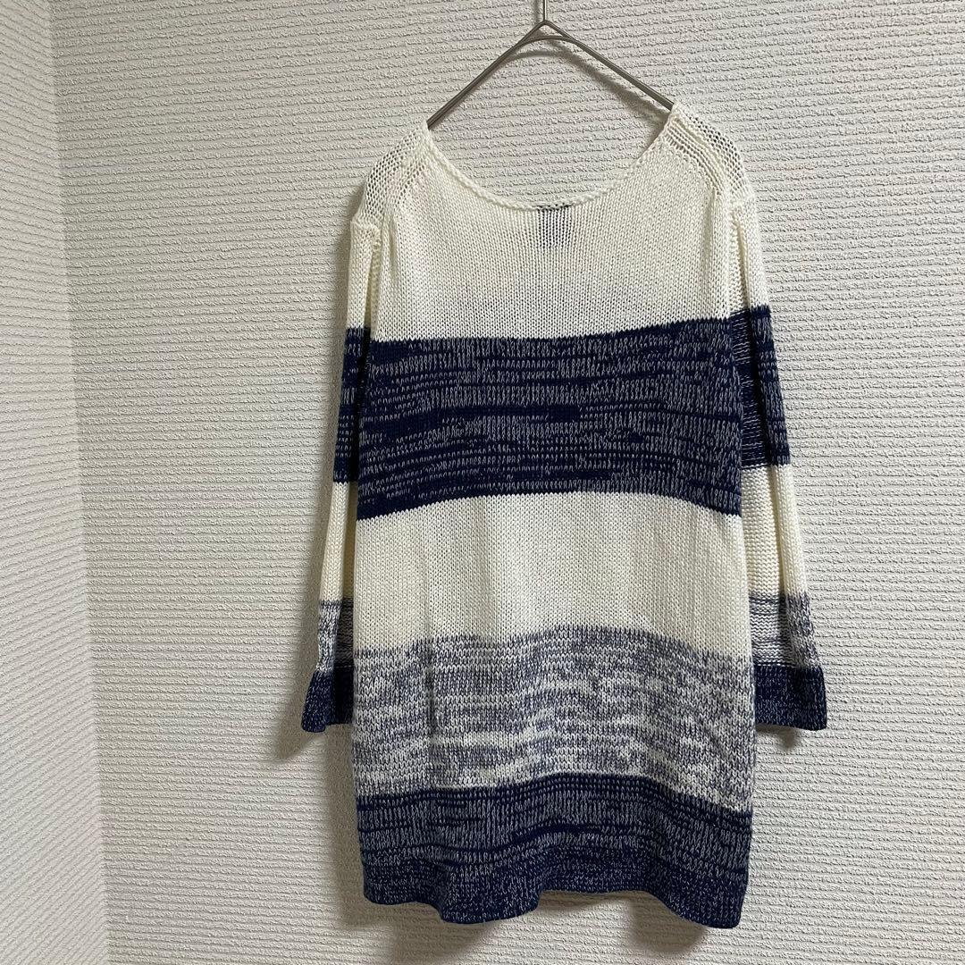 【GAP ギャップ】 トップス サマーニット ボーダー ホワイト×ネイビー XS — image 2
