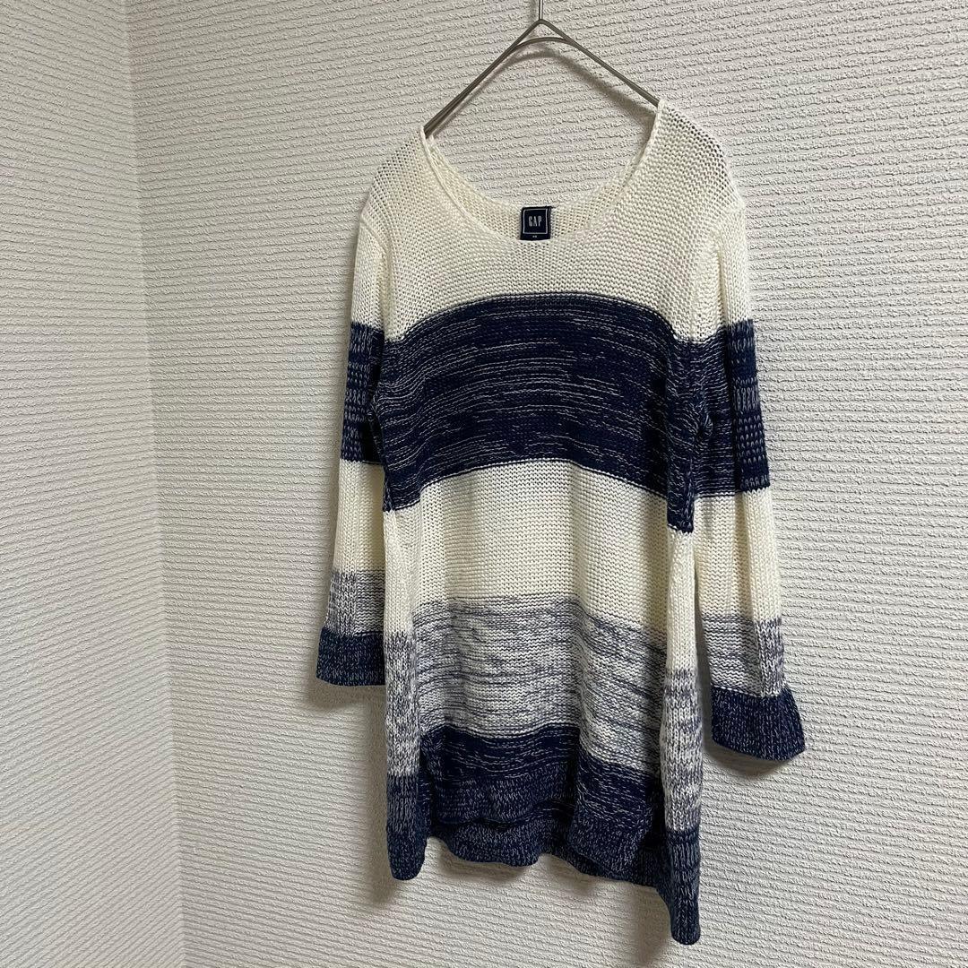 【GAP ギャップ】 トップス サマーニット ボーダー ホワイト×ネイビー XS — image 4