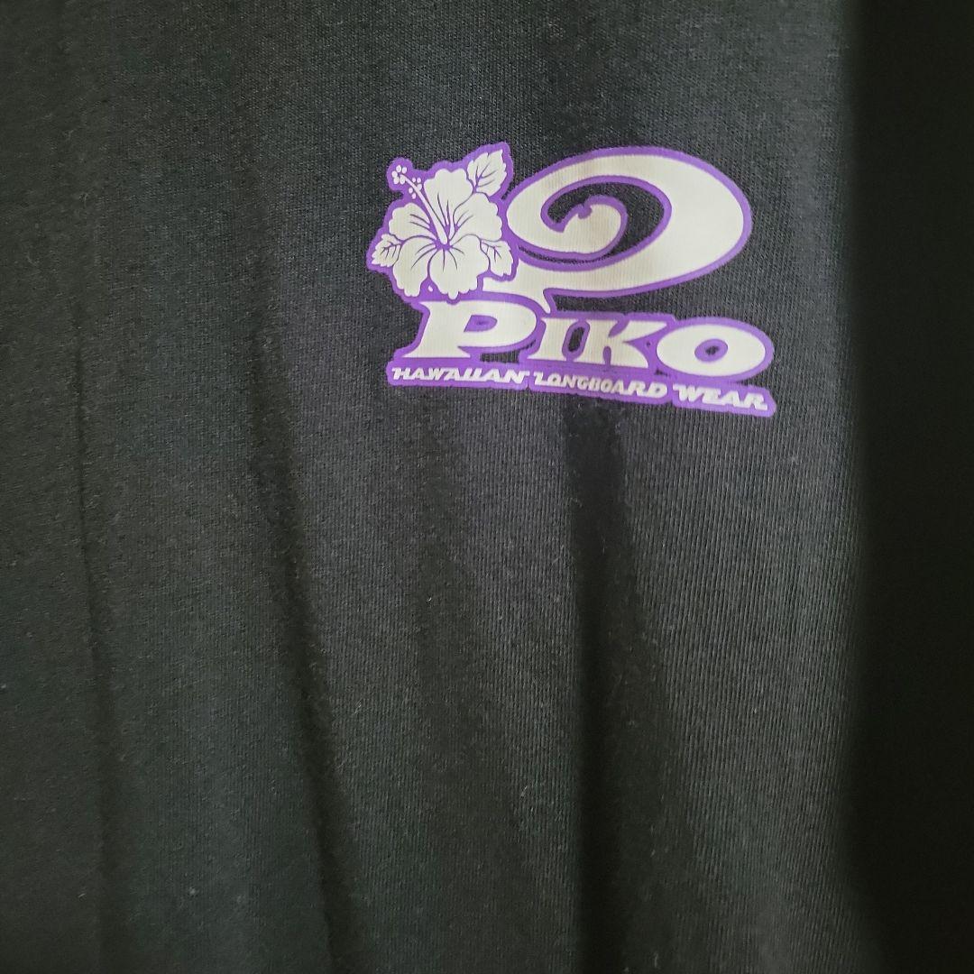 ✿PIKO 長袖Tシャツ ブラック ハイビスカス柄 — image 2