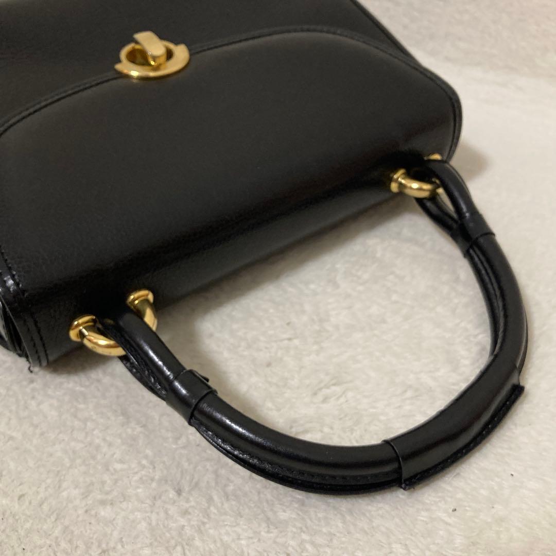 美品 BALLY バリー ハンドバッグ トップハンドル ターンロック ブラック — image 4