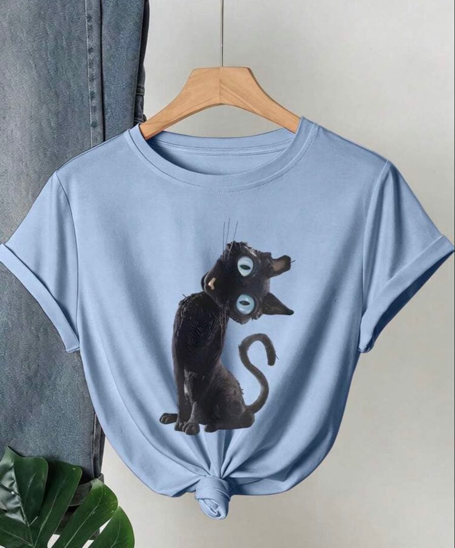 コララインとボタンの魔女 Tシャツ ブルー 水色 ブルーグレー — image 3