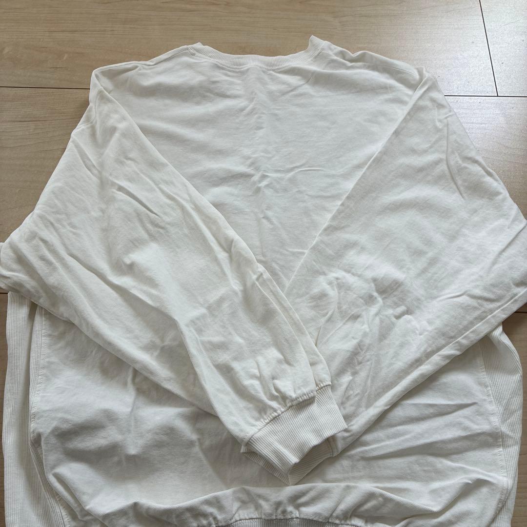 新品未使用 無地 長袖 クルーネック スウェット ホワイト coca M — image 4