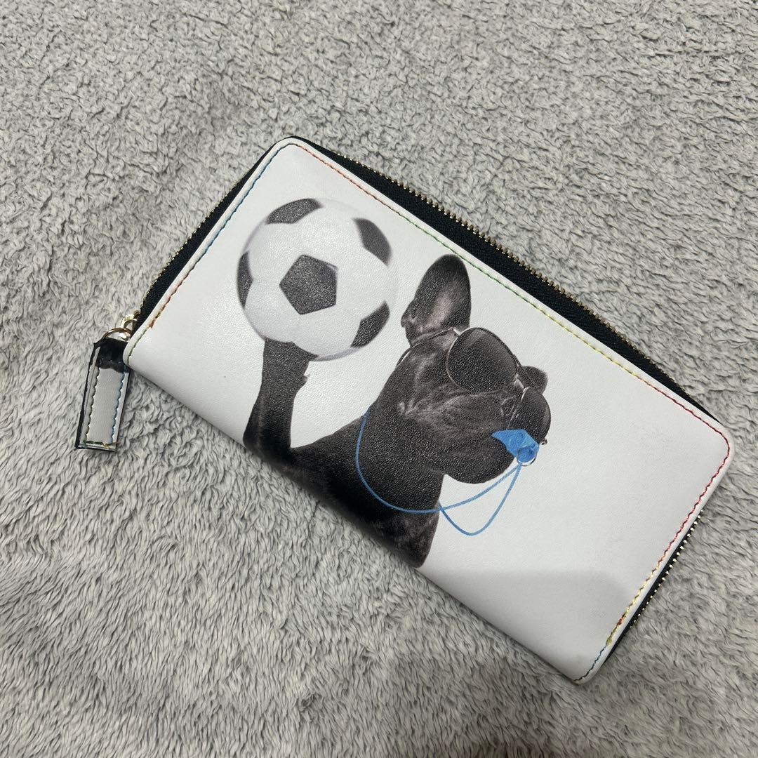 フレンチブルドッグ サッカー柄 ラウンドファスナー長財布 — image 3