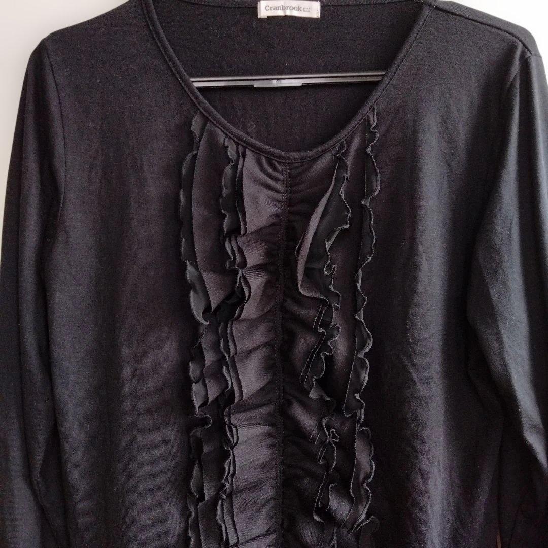 Cranbrook 長袖カットソー フリルデザインドレスシャツ風 ブラック　LL — image 2