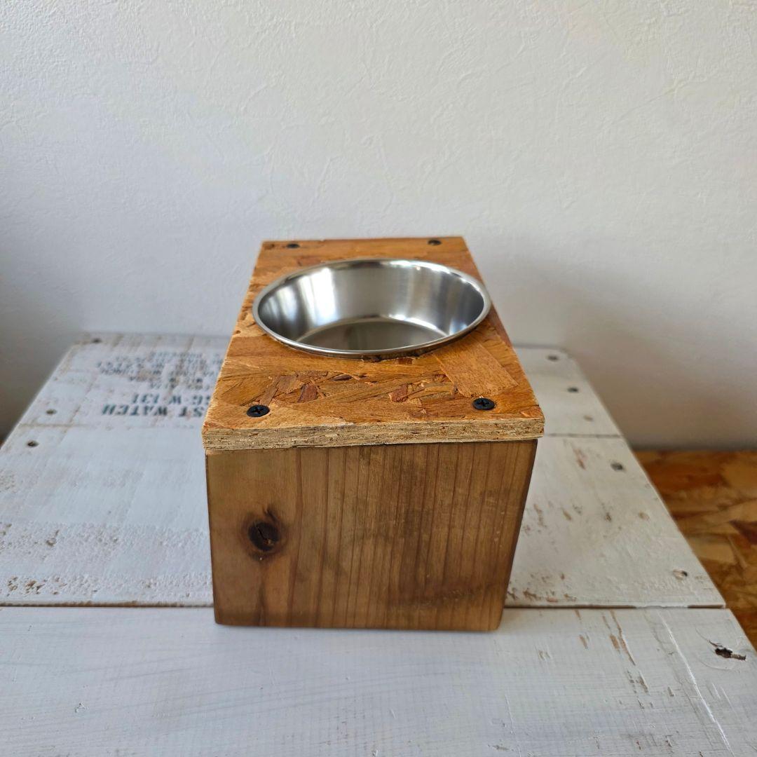木製ペットフードスタンド フードボウル付き 犬猫用 食器台 — image 3