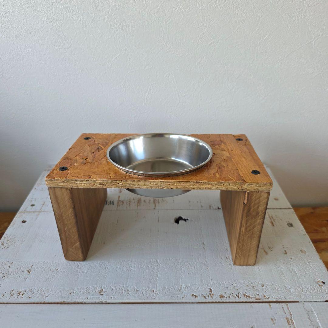 木製ペットフードスタンド フードボウル付き 犬猫用 食器台 — image 4
