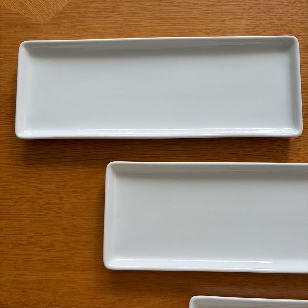 【美品】白陶器　長方形　3枚セット — image 2