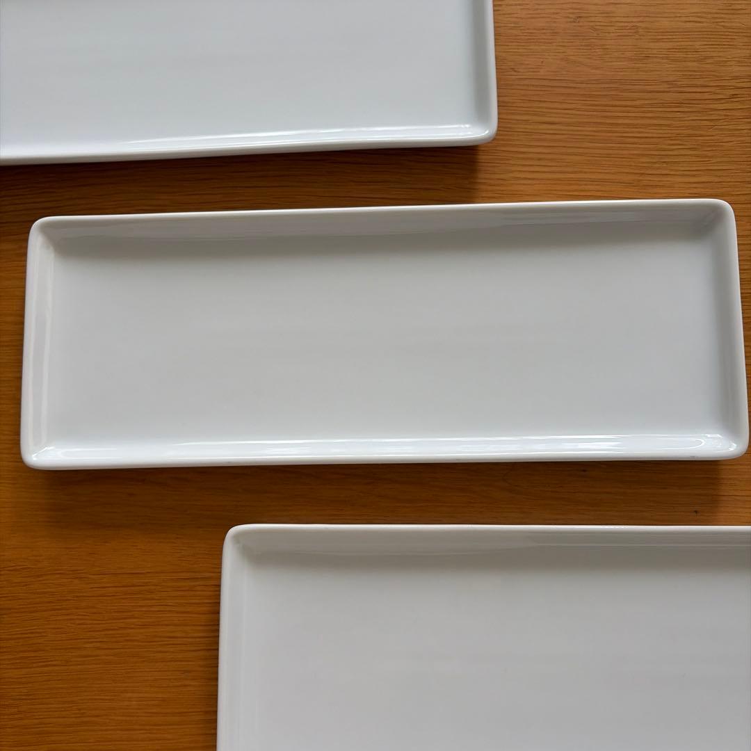 【美品】白陶器　長方形　3枚セット — image 3