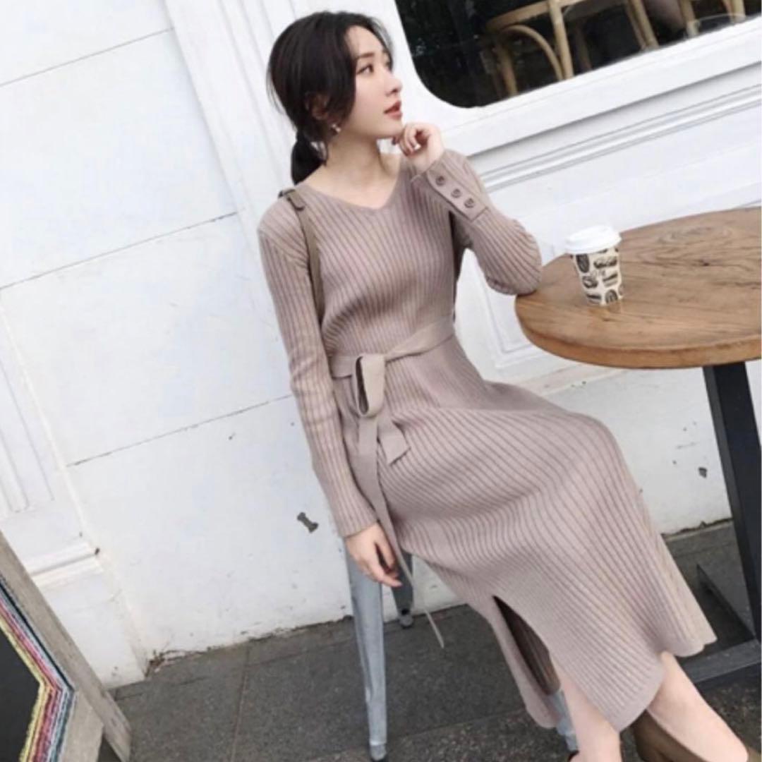 ロングリブニットワンピース — image 3