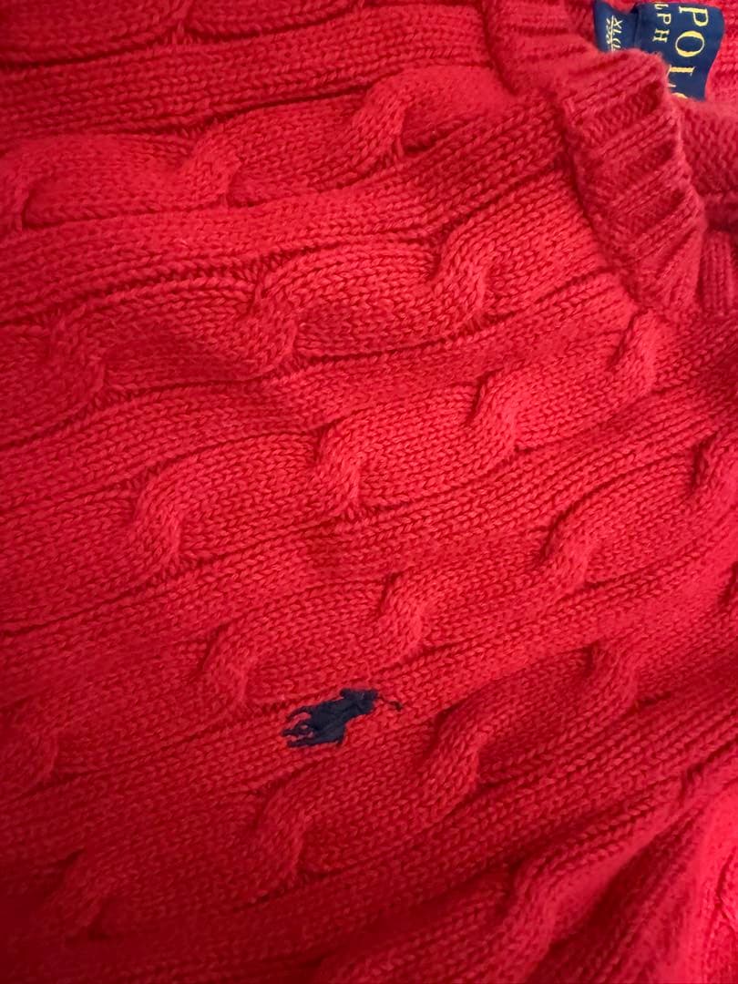 Polo Ralph Lauren ケーブルニット セーター レッド XL — image 2