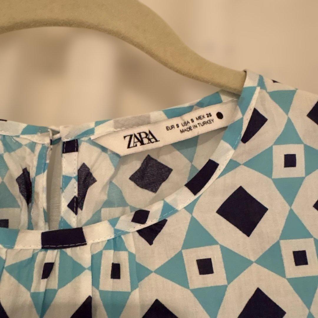 ZARA ジオメトリック柄 ロングワンピース 長袖 — image 2