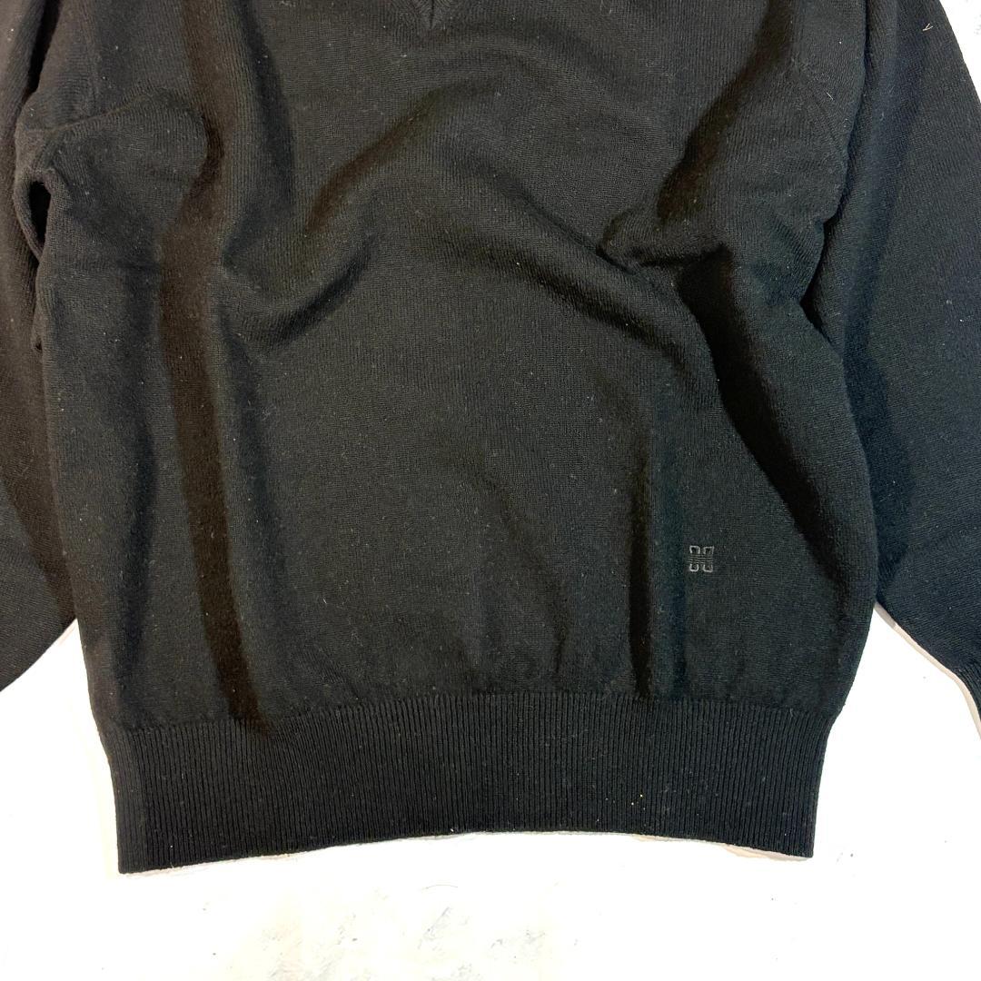 DAKS ダックス ブラック Vネック ニットセーター ゴルフ シンプル L — image 5