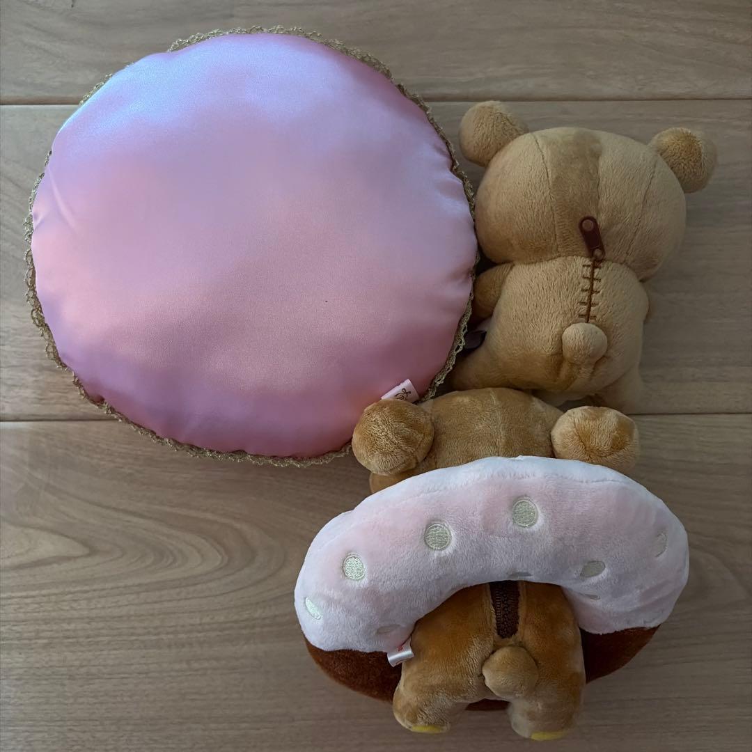 サンエックス　リラックマ　ぬいぐるみ　クッション　ドーナツ　マカロン　新品未使用 — image 2
