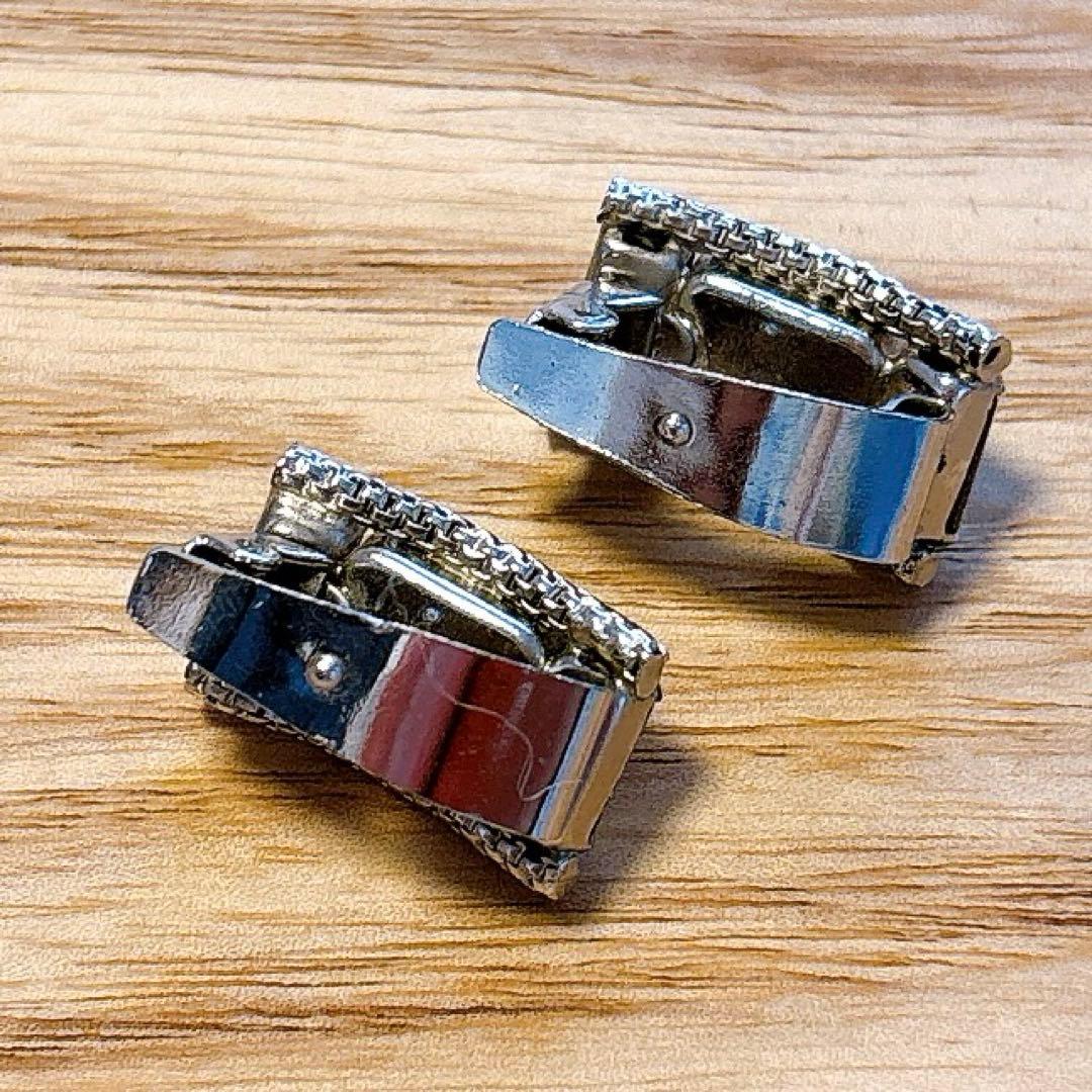 ヴィンテージイヤリング シルバー×オニキス×クリスタル — image 4