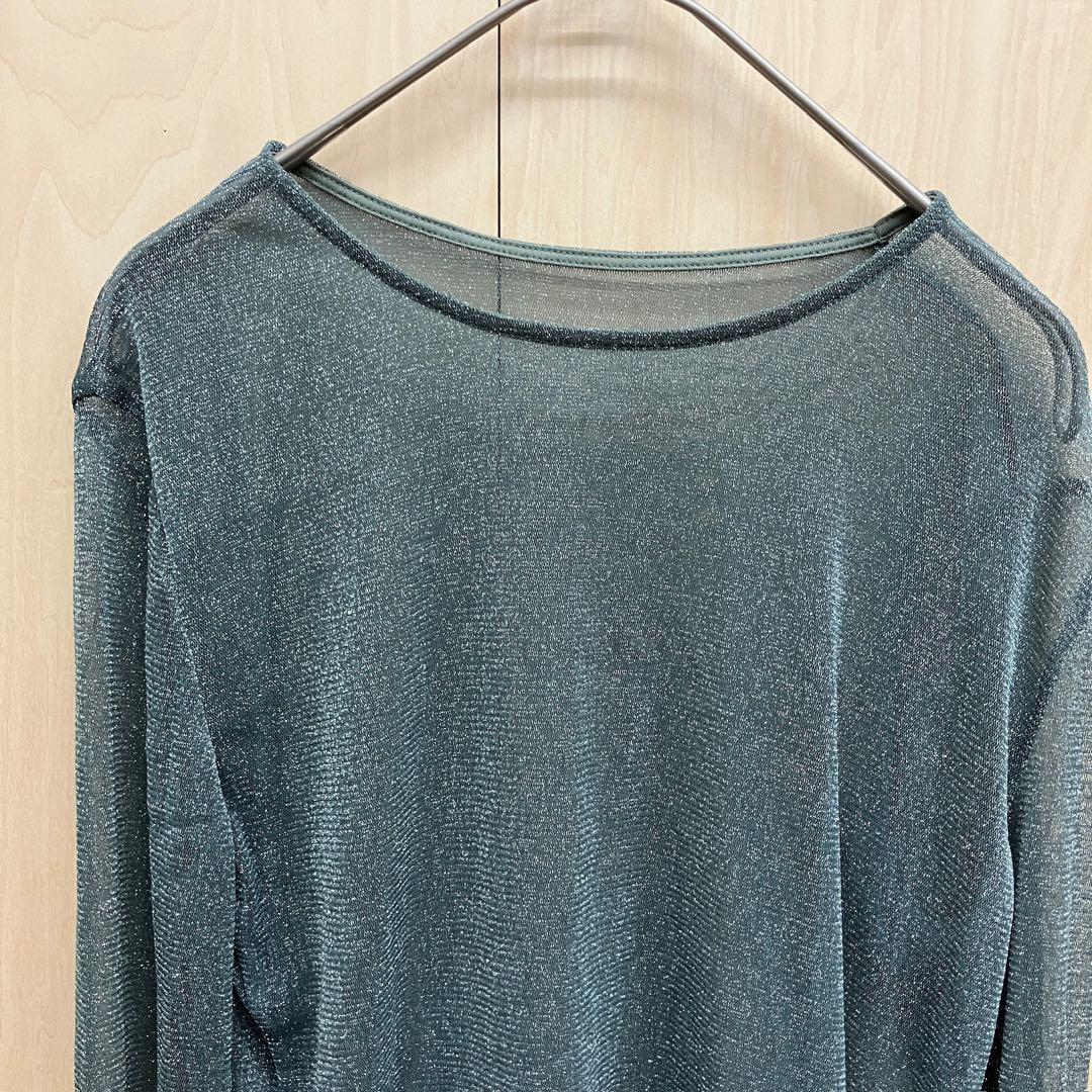 SELECT MOCA セレクトモカ ラメ シアー ロングスリーブ カットソー — image 3