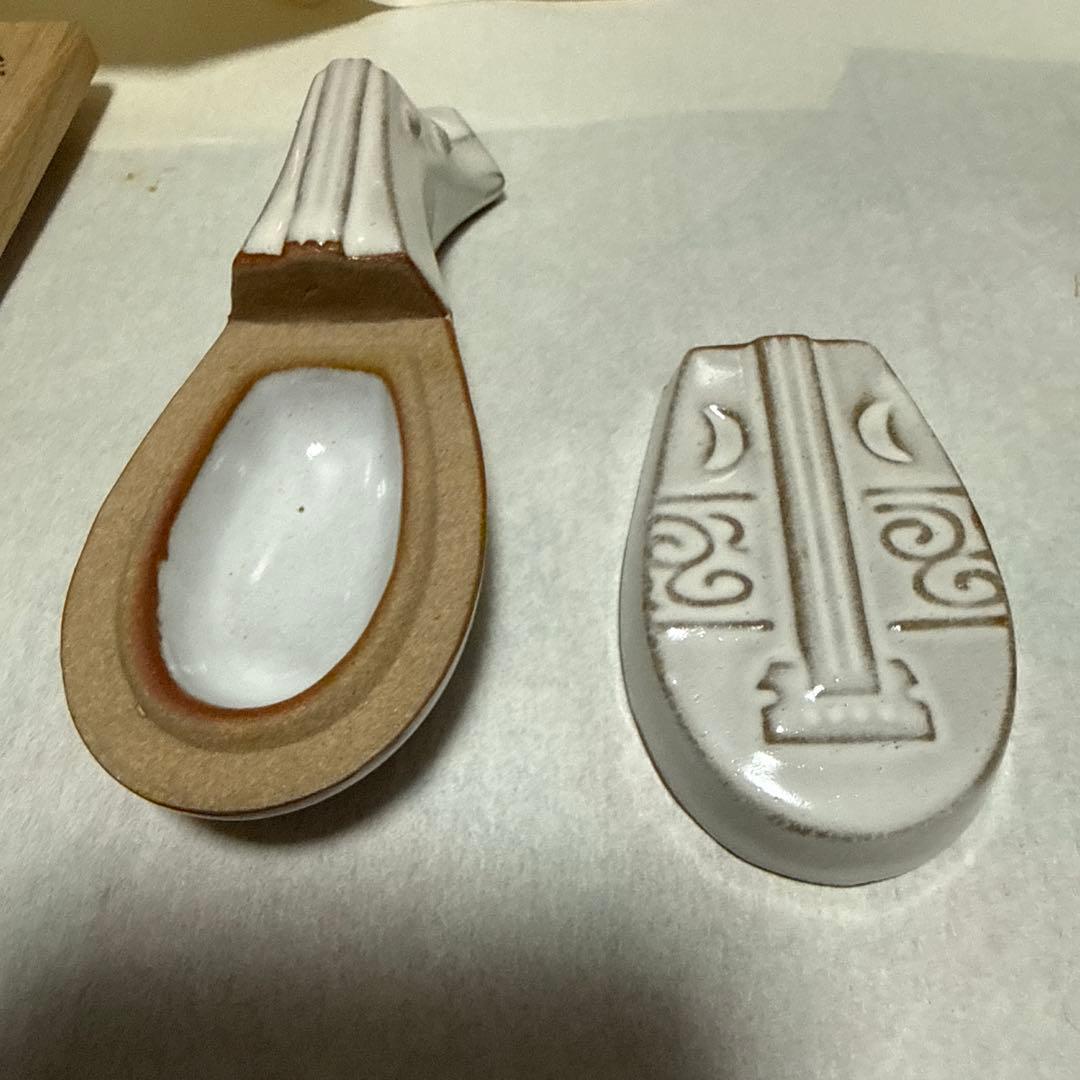 赤膚焼　古瀬尭三　香合　正倉院琵琶　茶道具　奈良　新品未使用 — image 3