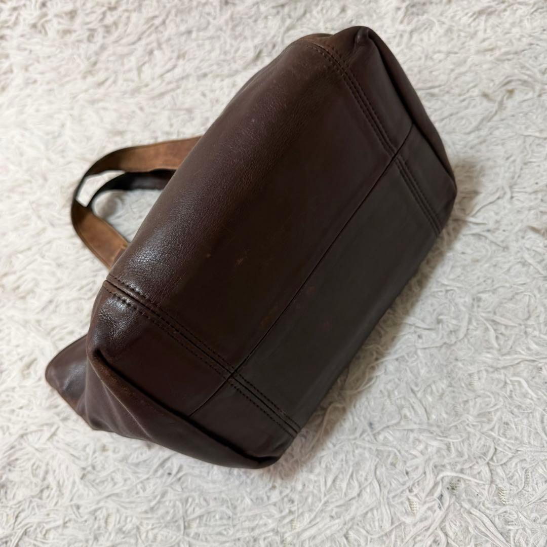 OLD コーチ　ハンドバッグ　レザー　ブラウン — image 5