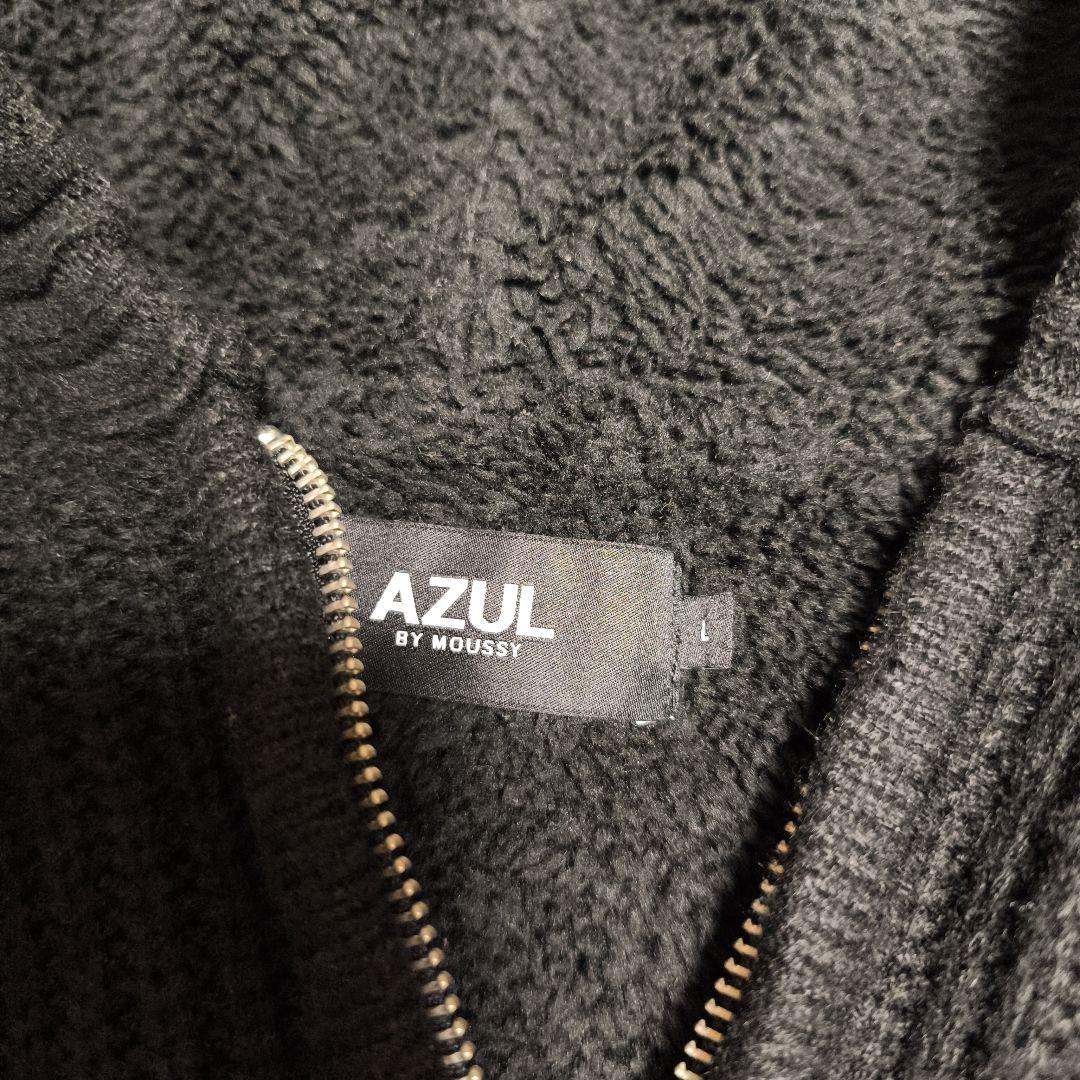 AZUL by MOUSSY フード付きニットジャケット Lサイズ ブラック — image 3