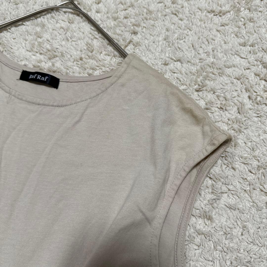 【Raf Raf】ノースリーブ ロングワンピース ウエストリボン ベージュ M — image 4