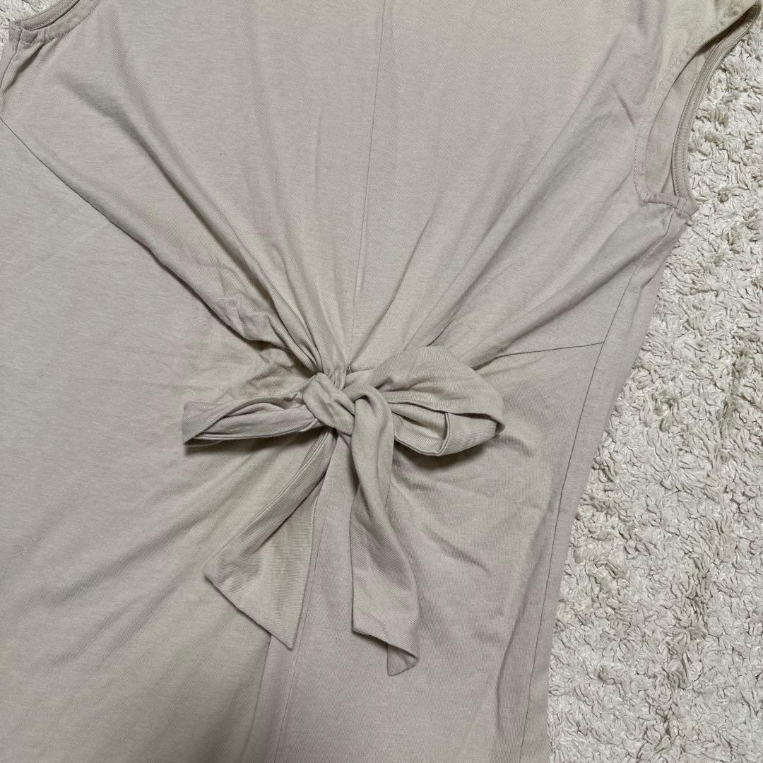 【Raf Raf】ノースリーブ ロングワンピース ウエストリボン ベージュ M — image 5