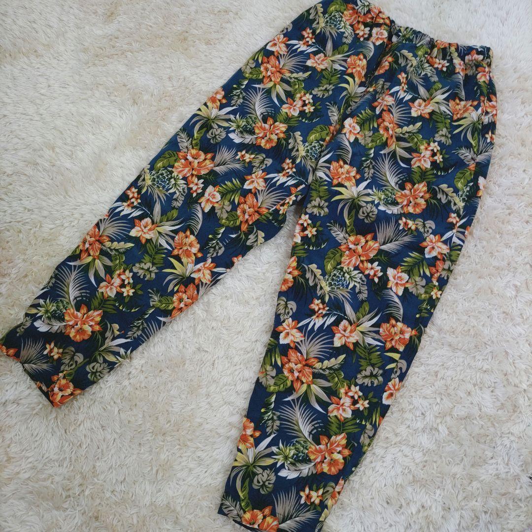 w closet ボタニカル柄 イージーパンツ トロピカル FREE ネイビー系 — image 2