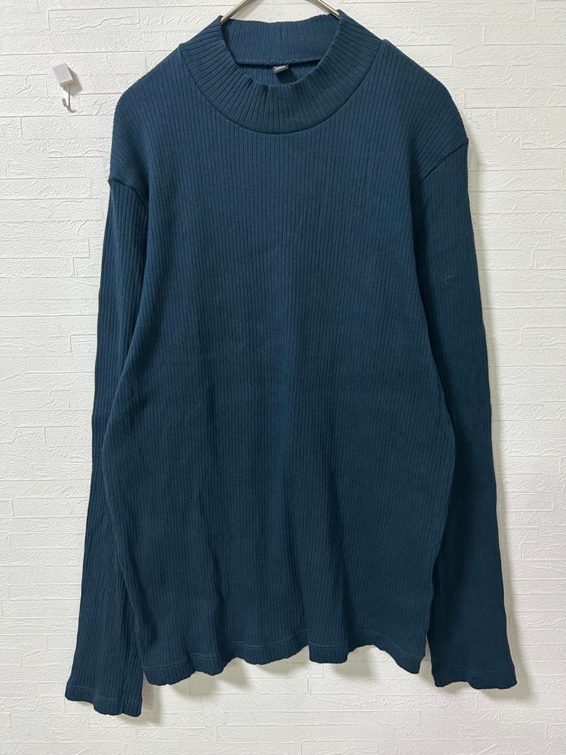 k0331 UNIQLO リブハイネックT ダークグリーン — image 2