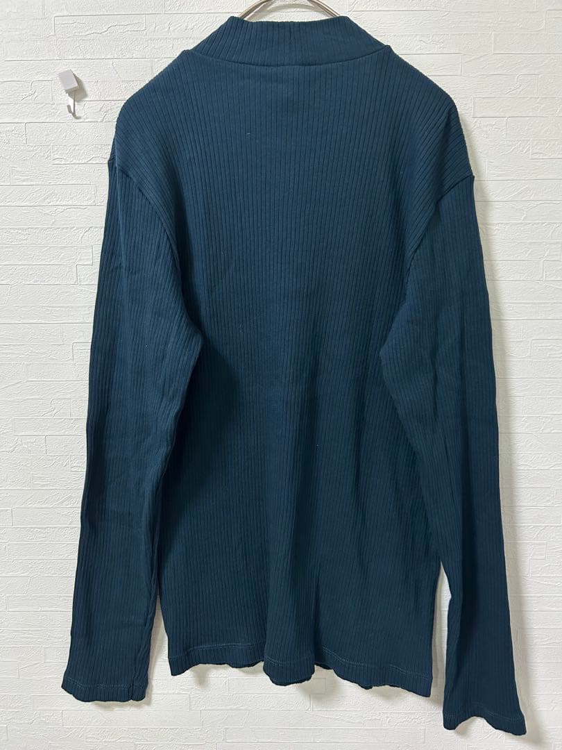 k0331 UNIQLO リブハイネックT ダークグリーン — image 3