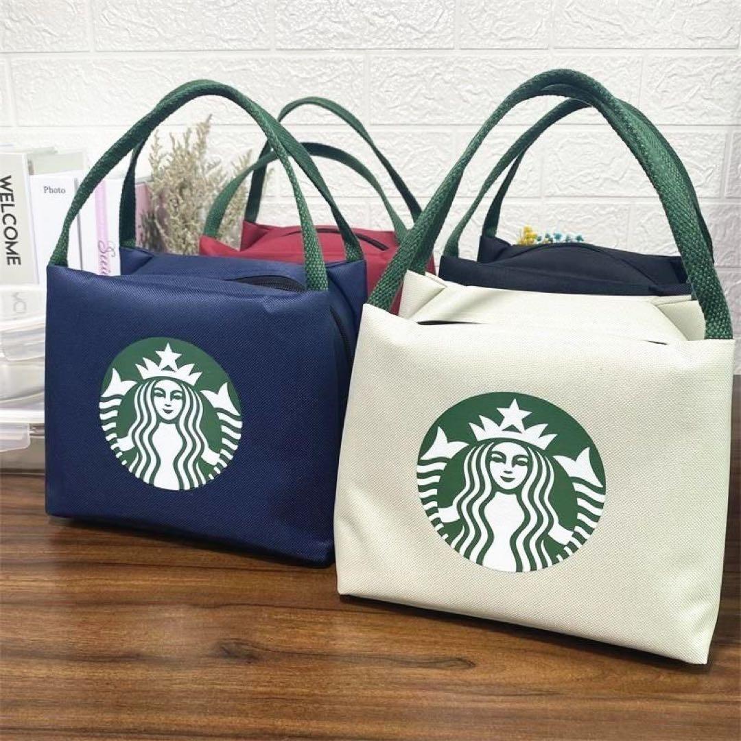 海外スターバックス限定弁当入れ 保冷バッグ　手提げバッグ　小豆色 — image 2