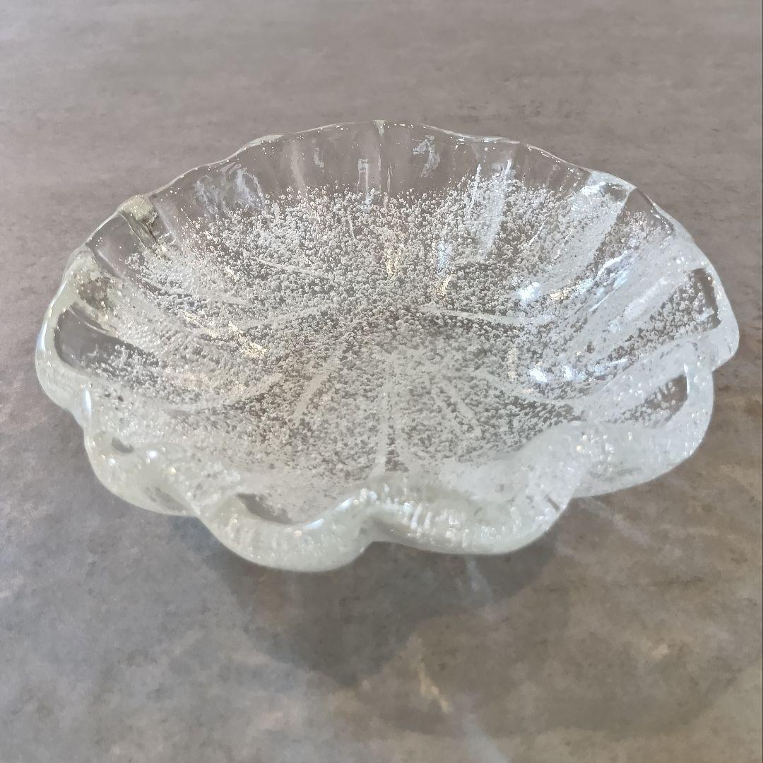 昭和レトロ★ IWATAGLASS★岩田ガラス★ガラス皿★気泡入りガラス皿★氷雪 — image 4