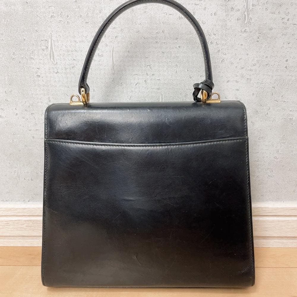 GUCCI レディロック オールドグッチ レザー 黒 ハンドバッグ ゴールド金具 — image 2