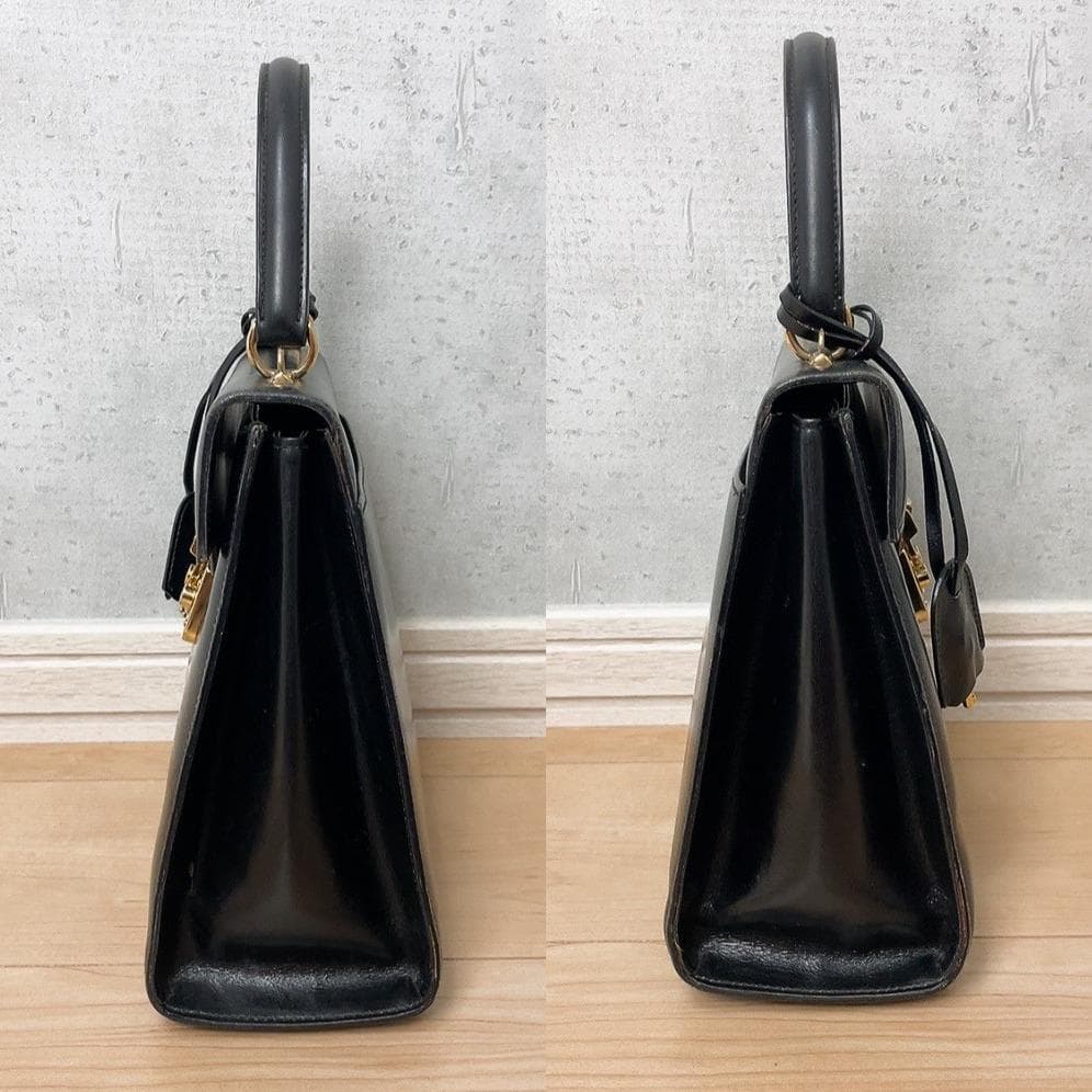 GUCCI レディロック オールドグッチ レザー 黒 ハンドバッグ ゴールド金具 — image 3