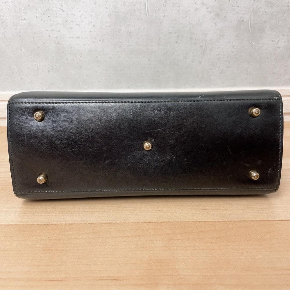 GUCCI レディロック オールドグッチ レザー 黒 ハンドバッグ ゴールド金具 — image 4