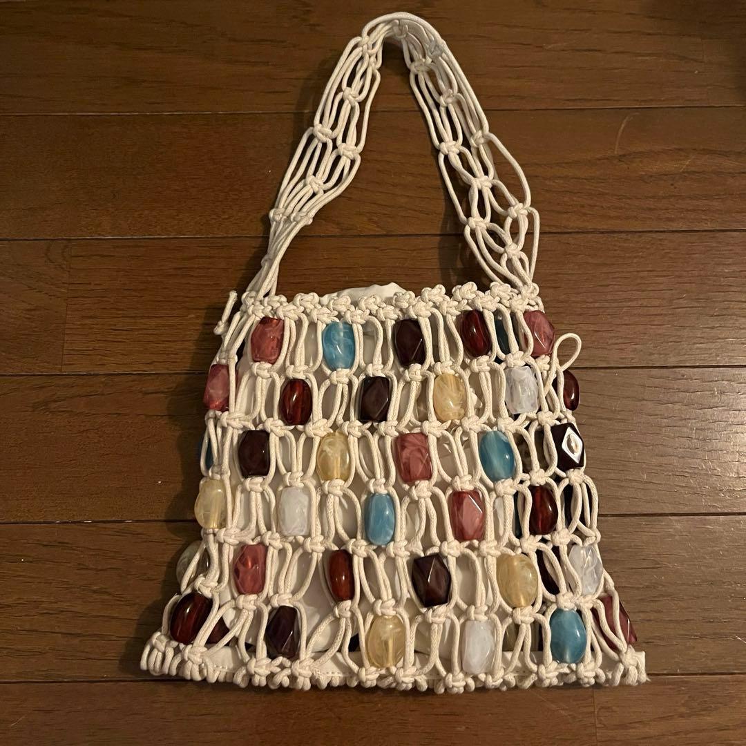 H&M ビーズディテール ネットハンドバッグ 新品 — image 3