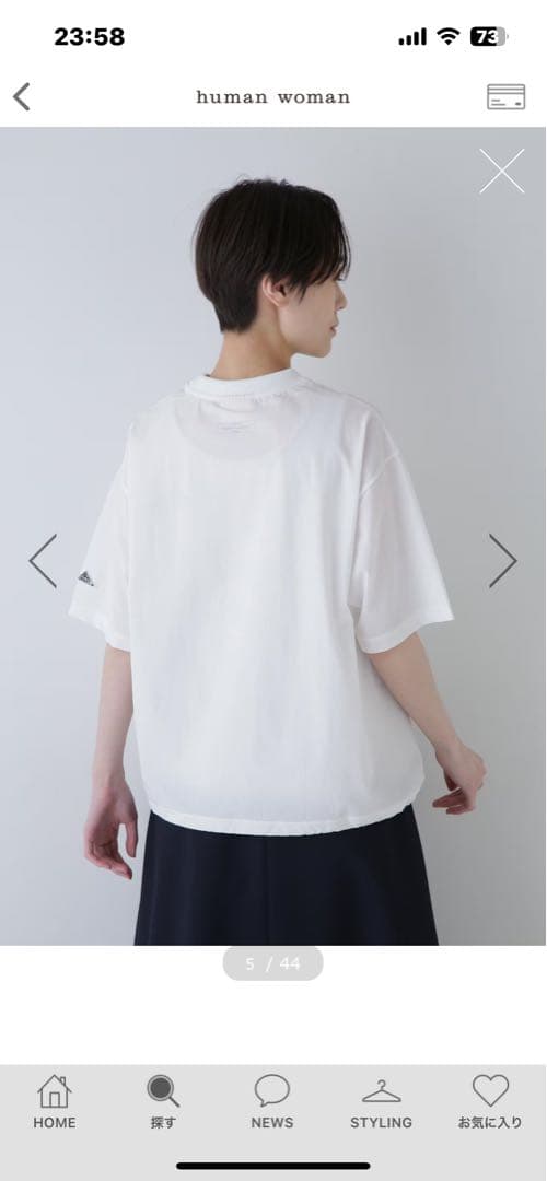 「KELTY×human woman」コラボのミニロゴTシャツ白、茶 — image 2