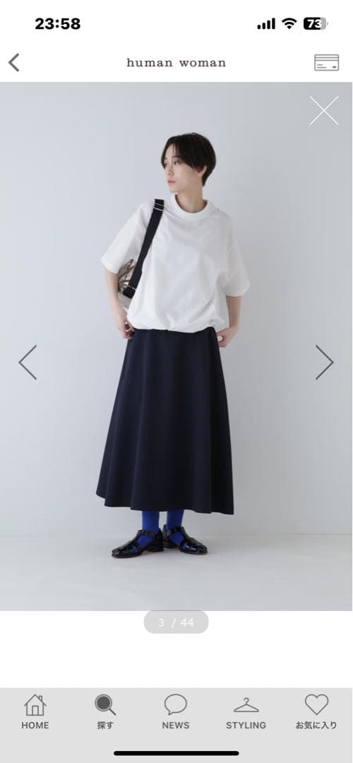 「KELTY×human woman」コラボのミニロゴTシャツ白、茶 — image 3