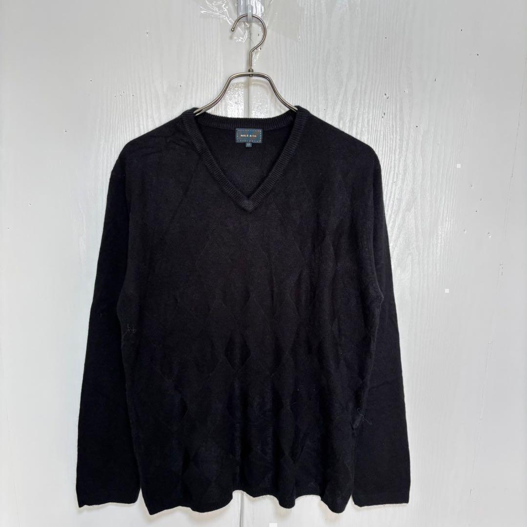 MALE &CO ダイヤ柄　Vネックニットセーター（M）メンズカジュアル — image 2