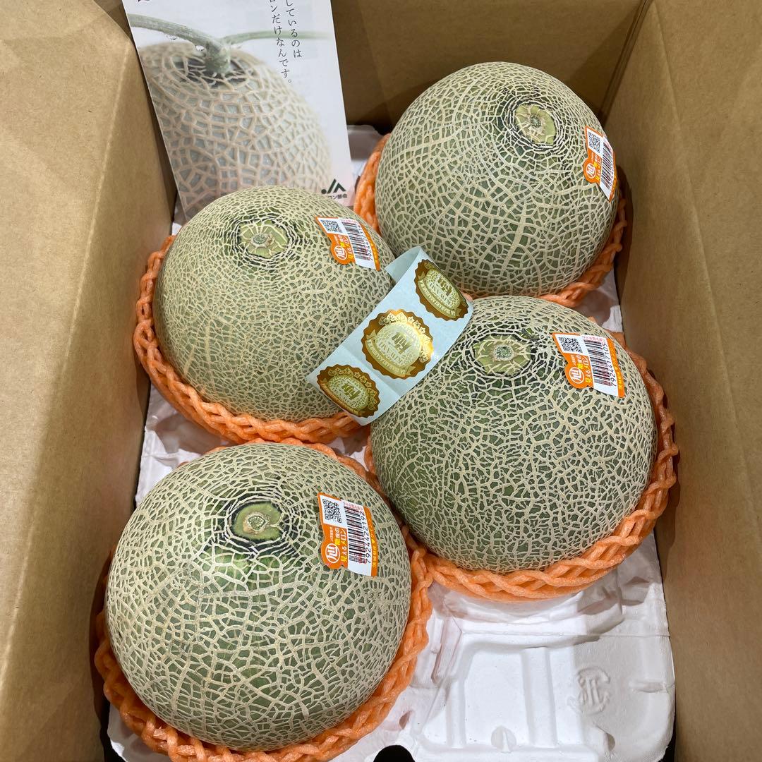 279糖度18度以上！茨城県旭村産プレミアムメロン極クインシー3L1箱4玉入 — image 2