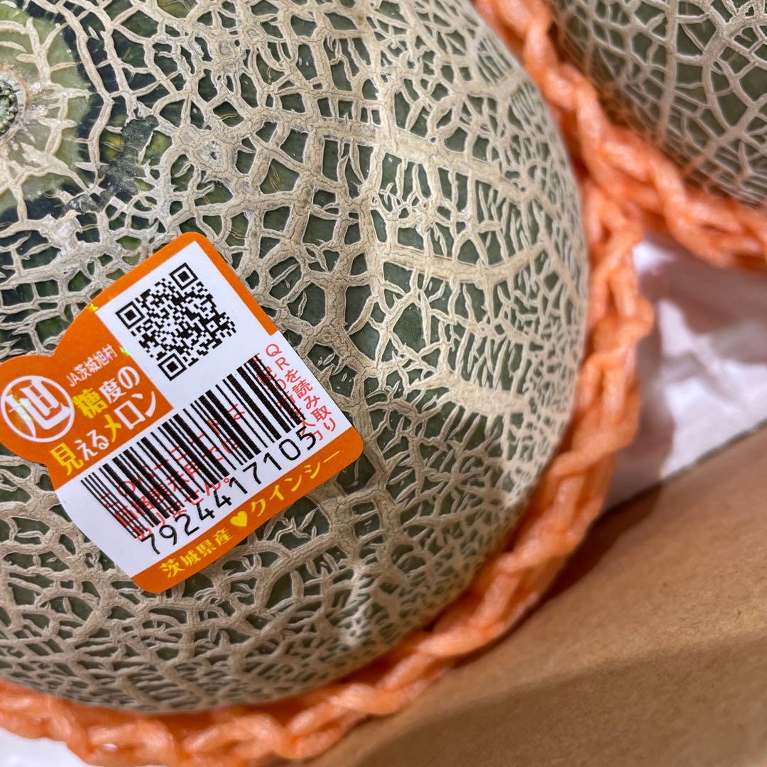 279糖度18度以上！茨城県旭村産プレミアムメロン極クインシー3L1箱4玉入 — image 4