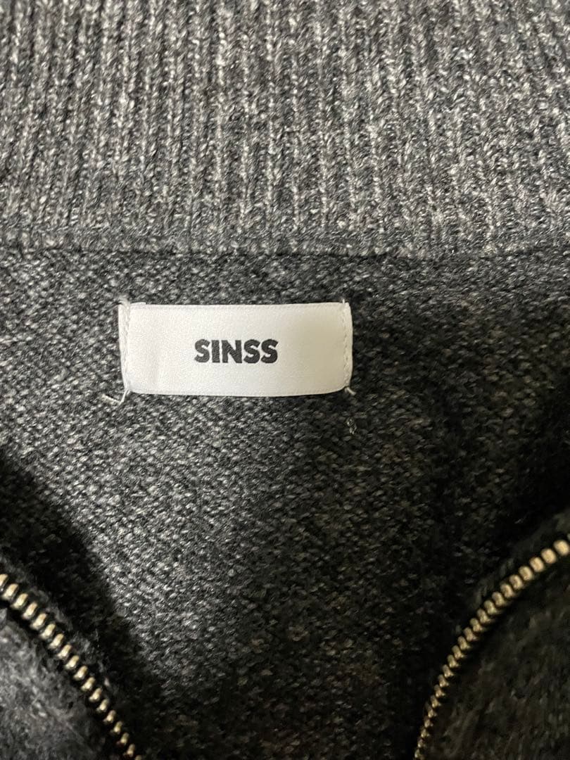 SINSS ハーフジップ ニット グレー Lサイズ — image 2