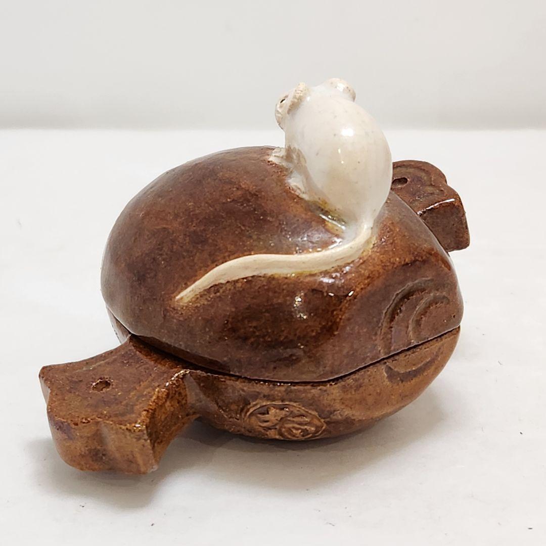 Y3788-7 大樋勘兵衛 前作 子（ネズミ）香合 共箱 — image 3