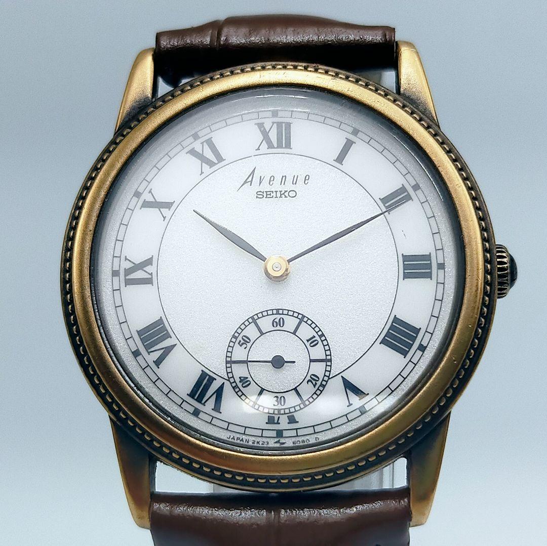 【美品・電池交換済】SEIKO Avenue スモールセコンド アンティーク調 — image 2