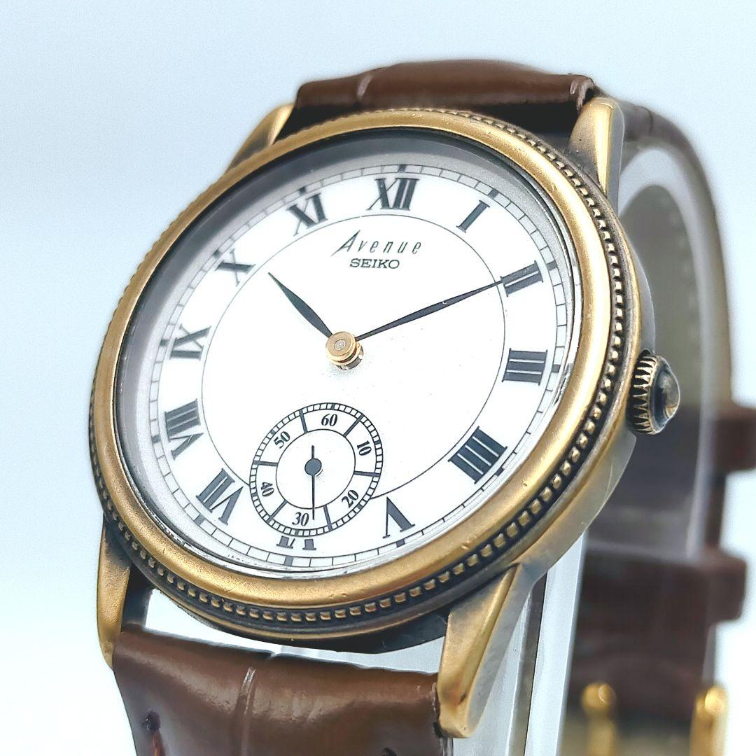 【美品・電池交換済】SEIKO Avenue スモールセコンド アンティーク調 — image 3