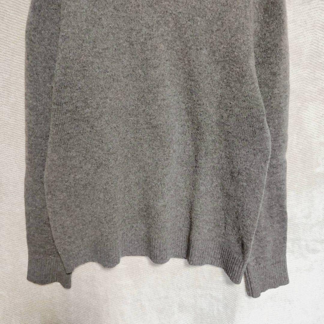UNIQLO ウールニット セーター L グレー 定番 シンプル ウール100% — image 3